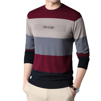 Suéter Cuello Redondo a Rayas para Hombre - Image 5