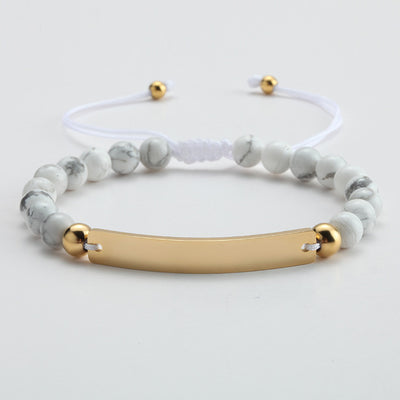 Pulsera Ajustable con Cuentas Personalizadas y Placa Grabada - Image 8