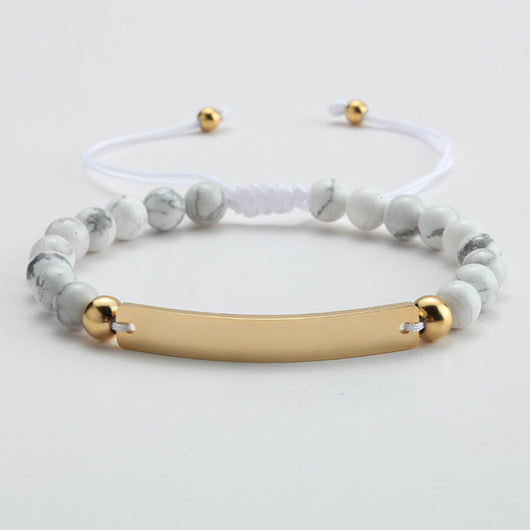 Pulsera Ajustable con Cuentas Personalizadas y Placa Grabada - Image 20