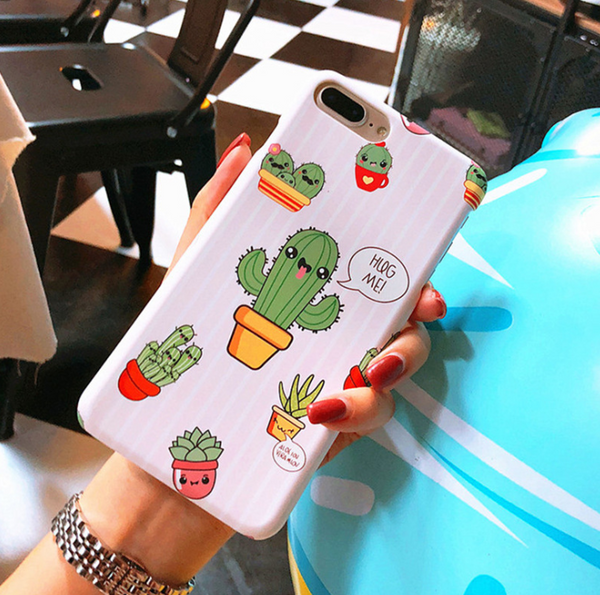 Funda Cactus Verde para iPhone Plus - Diseño Floral y Animal Mate - Image 3