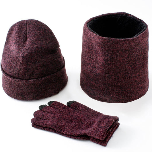 Conjunto Invernal Completo para Hombre: Gorro, Bufanda y Guantes en Punto y Terciopelo - Image 2