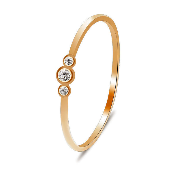 Anillos Articulados de Cobre con Tres Diamantes de Circonia