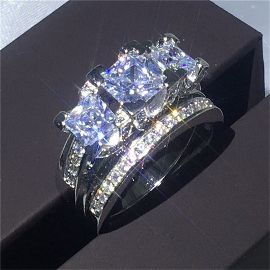 Anillo de Diamante Zirconia Personalizado Estilo Europeo y Americano