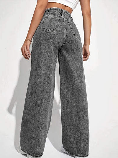 Jeans Sueltos Desteñidos Estilo Retro Casual Versátil - Image 15