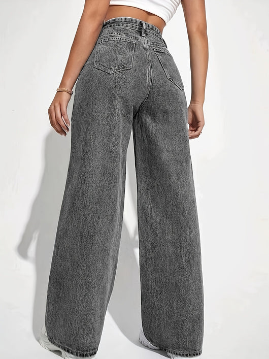 Jeans Sueltos Desteñidos Estilo Retro Casual Versátil - Image 15