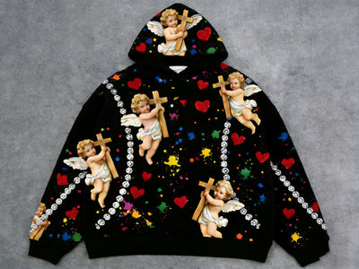 Sudadera con Capucha Estampado Angelito para Hombre - Image 3