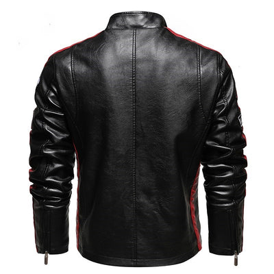 Chaqueta de Cuero Slim Fit con Bordados para Hombre - Image 5
