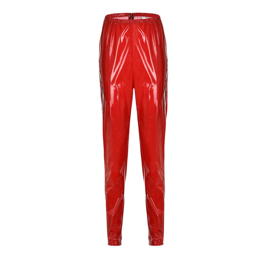 Pantalones de Cuero Ajustados de Cintura Alta - Image 8