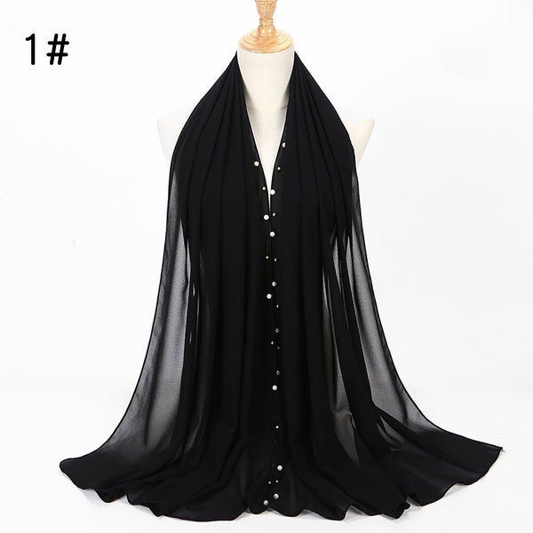 Pañuelo Hijab de Gasa Perla con Brillo - Image 6