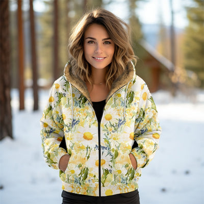 Abrigo Acolchado para Mujer con Capucha y Estampado Digital Otoño-Invierno - Image 7