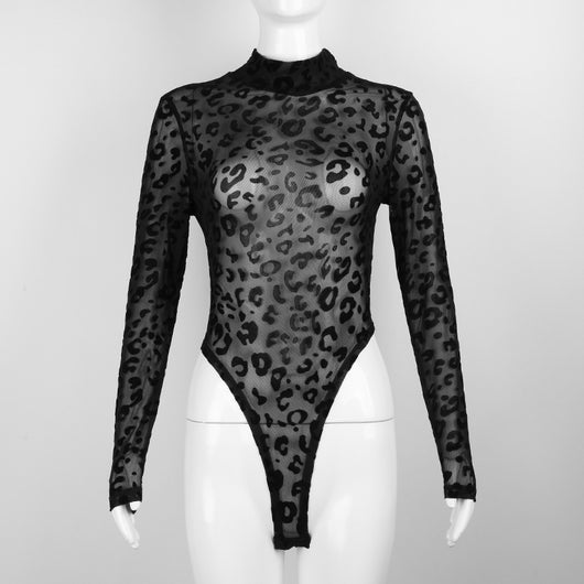 Body de Malla Leopardo Negro - Image 29