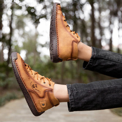 Botas Outdoor de Cuero Cosidas a Mano - Zapatos Oversize para Hombre - Image 4