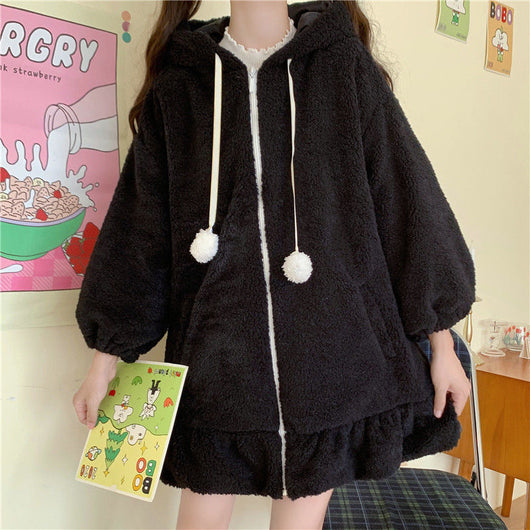 Sudadera con Capucha y Orejas de Conejo en Lana Sintética Suave - Image 5