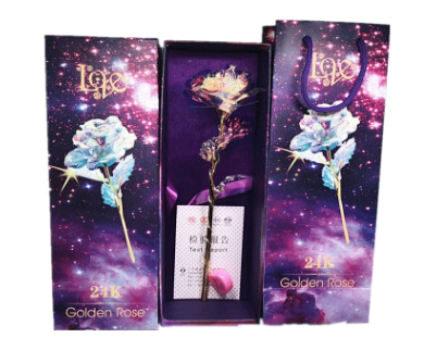 Conjunto de Rosas Doradas Luminosas 24K - Image 34