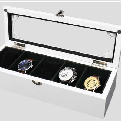 Estuche Exhibidor de Relojes Premium - Pack de 5 Cajas con Techo de Cristal - Image 2