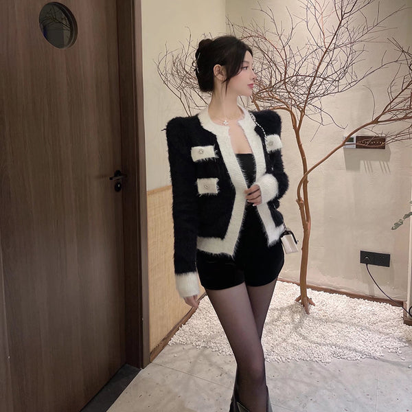 Cardigan Tejido Suelto para Mujer - Abrigo Corto Suave y Acogedor