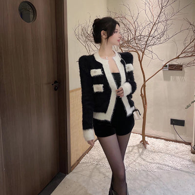 Cardigan Tejido Suelto para Mujer - Abrigo Corto Suave y Acogedor