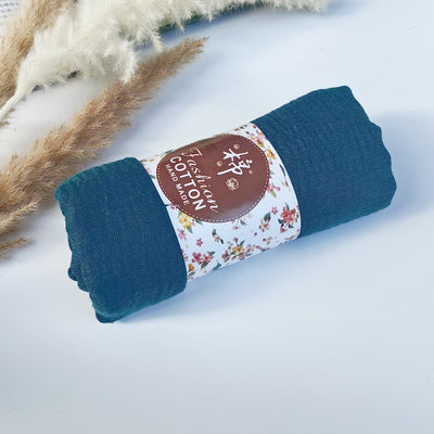 Pañuelo de Algodón y Lino Arrugado Monocromático - Image 74