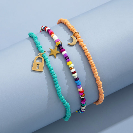 Pulsera de Tobillo con Cuentas de Arroz Multicolor - Image 11