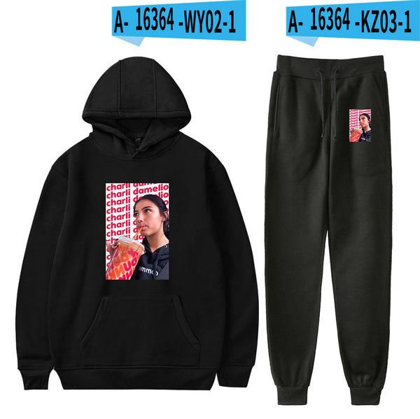 Conjunto Deportivo Estampado con Capucha: Sudadera y Leggings