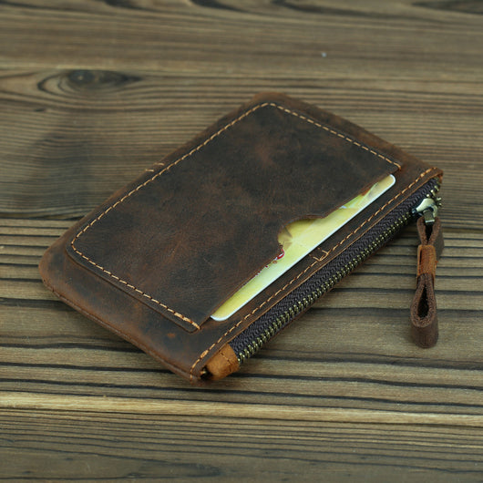 Monedero Compacto de Cuero Crazy Horse Estilo Retro para Hombre - Image 20