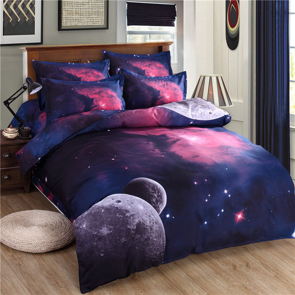 Juego de Cama Estampado Cielo Estrellado de Cuatro Piezas