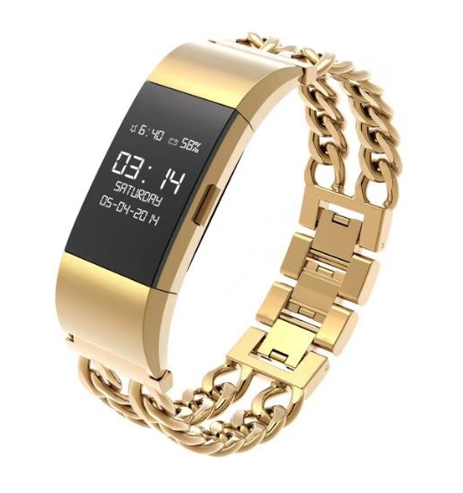 Correa Doble Cadena de Acero Inoxidable para Fitbit Charge 2 - Image 5
