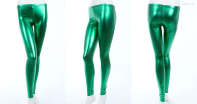 Leggins de Cuero Brillante con Textura Metálica - Estilo Punk Nightclub - Image 3