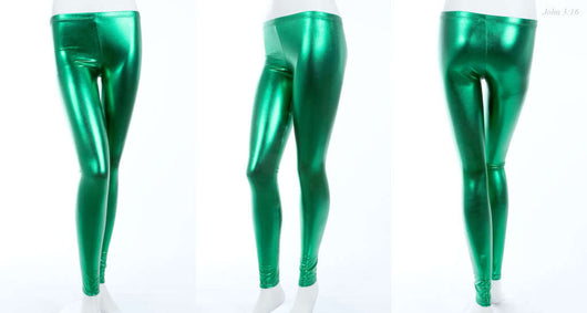 Leggins de Cuero Brillante con Textura Metálica - Estilo Punk Nightclub - Image 3