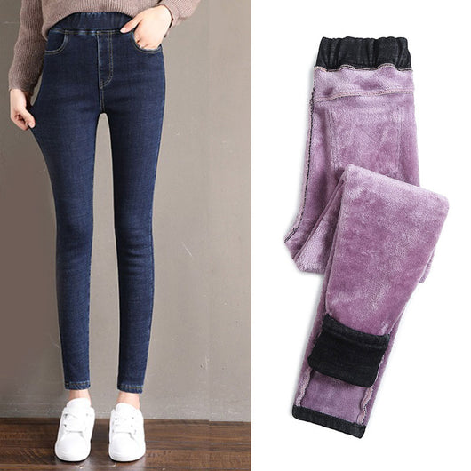 Jeans Elásticos de Cintura Alta con Forro Polar - Image 12