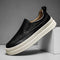 Zapatos Casuales de Cuero para Hombre con Plataforma y Diseño Slip-on