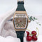 Reloj de Cuarzo Elegante con Correa de Diamantes Completa