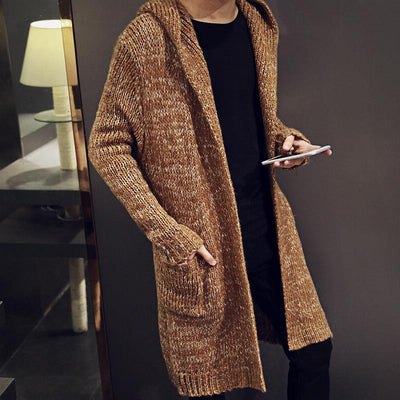 Cardigan Suelto de Mohair con Capucha para Hombre - Suéter Tejido Oversized con Bolsillos - Image 10
