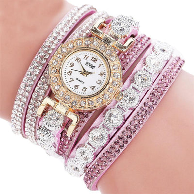 Reloj de Cuarzo para Mujer con Pulsera de Cuero y Diamantes de Imitación - Image 7