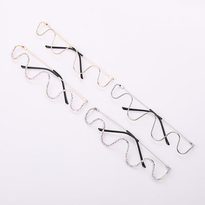 Gafas Artesanales con Diamantes - Montura Media Aro - Image 5