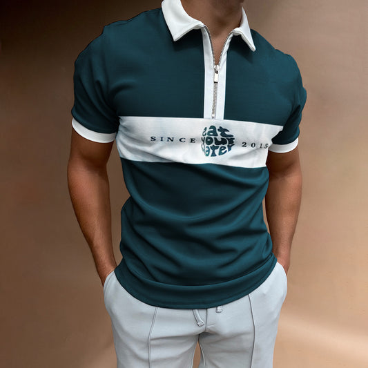Polo Casual con Patrón 3D y Manga Corta