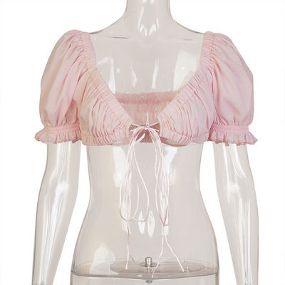 Blusa de manga corta con volantes - Image 6