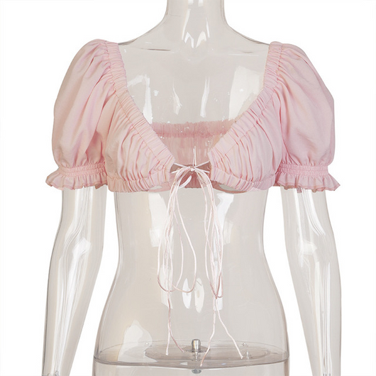 Blusa de manga corta con volantes - Image 6