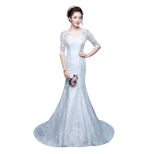 Vestido de Novia Cola Sirena con Cintura Ajustada