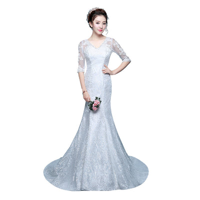 Vestido de Novia Cola Sirena con Cintura Ajustada