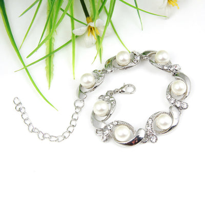 Pulsera de Perla y Diamante en Aleación - Diseño Creativo y Personalizado - Image 16