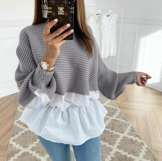 Blusa Elegante con Combinación de Colores en la Cintura y Mangas Largas - Image 17
