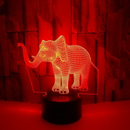 Lámpara de Escritorio LED Elefante 3D con 7 Colores y Control Táctil USB - Image 5
