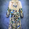 Abrigo Trench Midi con Estampado de Cuentas en Solapa