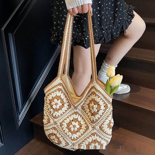 Bolso Tote Tejido a Mano Estilo Étnico Retro de Gran Capacidad - Image 2