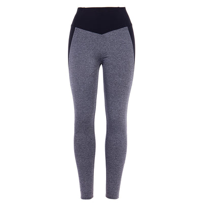 Mallas de Yoga con Costura Contrastante Negro y Gris - Image 3