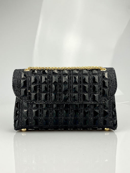 Clutch de Cristal Brillante con Cadena de Strass - Image 7