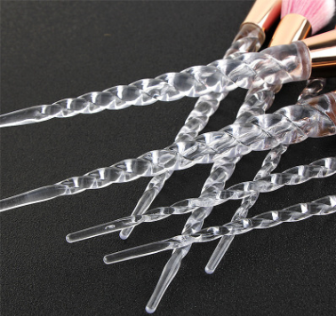 Set de 7 Brochas de Maquillaje Cristal con Mango Espiral Transparente - Image 5