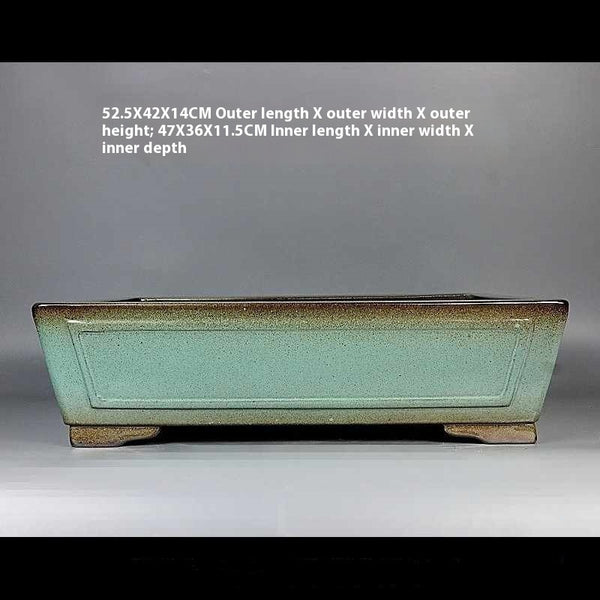 Maceta Rectangular Grande de Piedra Púrpura - Diseño Elegante para Interiores