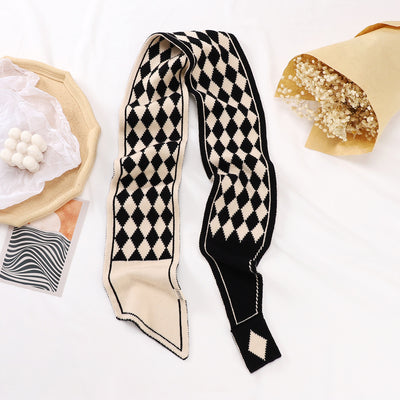Bufanda Tejida Cuadros Houndstooth Elegante y Versátil - Image 19